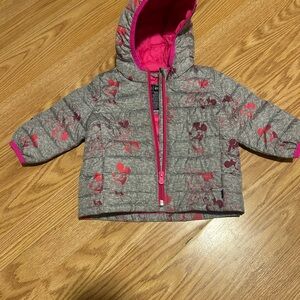 GAP Kids Gray and Pink Puffer Jacket